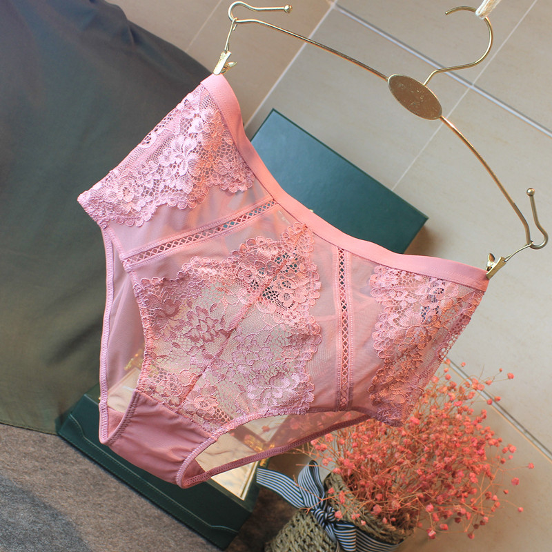 欧美性感高腰三角甜美刺绣蕾丝