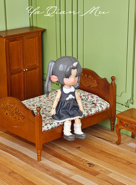 1：12卧室衣柜双人床微缩家具