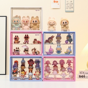 亚克力盲盒手办收纳盒展示架透明泡泡玛特防尘娃娃玩具积木摆件柜