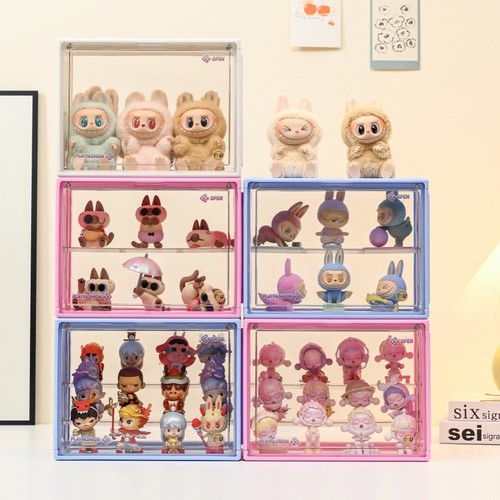 泡泡玛特盲盒手办收纳盒防尘展示