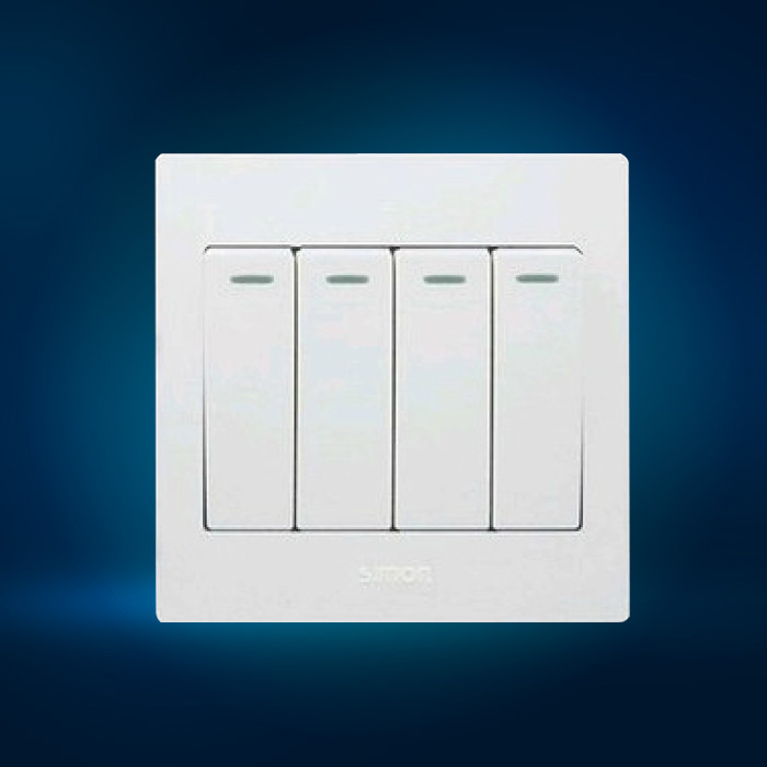 西蒙开关插座面板四开双控四位双联正品86型墙壁床头双连l51042by