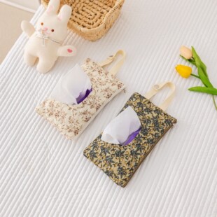 韩式碎花手提纸巾套大容量便携抽纸袋母婴用品家居收纳包湿巾挂袋