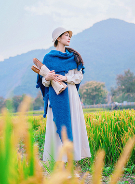 理想三旬秋冬毛球复古女斗篷