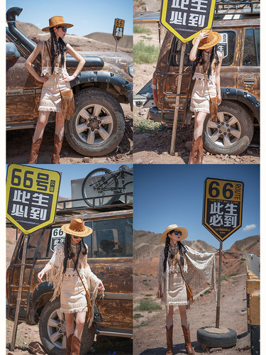 理想三旬套头民族风短款绣花马甲