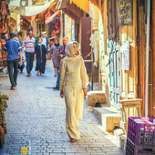 连衣裙棉麻长款 度假民族风旗袍改良版 夏 米色长袖 理想三旬旅行女装