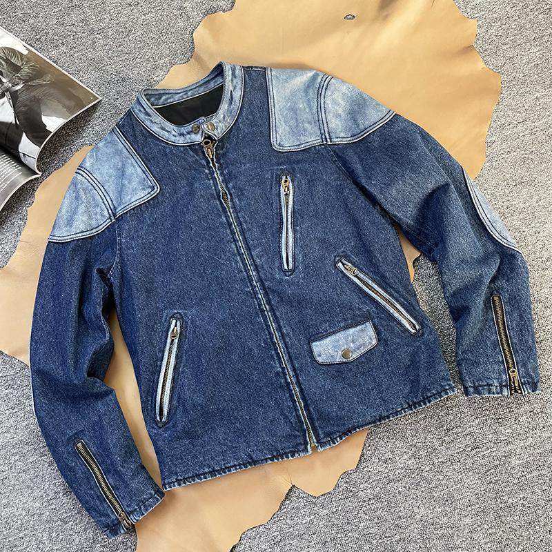 机车夹克重水洗做旧春秋修身