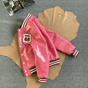 订单剩余高端油蜡牛皮亮面硬挺真皮皮衣刺绣机车夹克男加棉外套