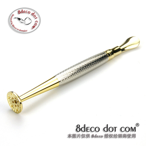 包邮原装8deco2016 新款传奇系列凹勺镂花防熄火烟斗压棒金属亮银