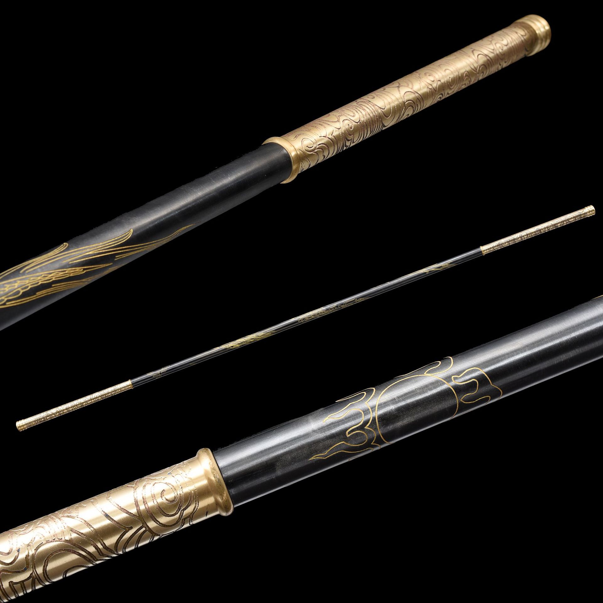 龙泉市刀剑紫铜精雕可拆卸如意