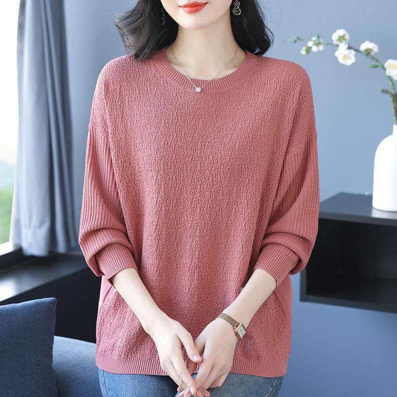 中年妈妈薄款针织衫长袖女大码