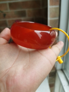 天然正品红色旺夫玉手镯巴西红玛瑙玉镯子轮胎款加宽版送闺蜜