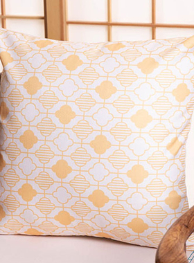 新中式淡黄色抱枕椅子靠枕棉布沙发靠垫客厅样板间床头原创民宿