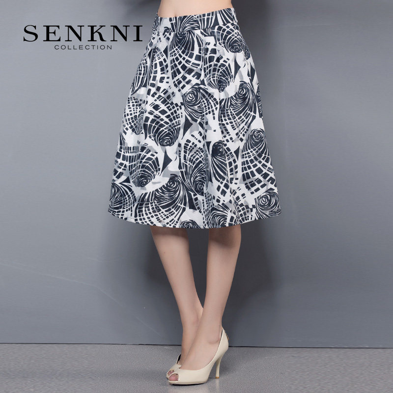 SENKNI St. Marconi New products summer Retro Paige printing Umbrella skirt black A word skirt have more cash than can be accounted for skirt Women's wearin the Women's clothing/Boutique , Skirts  category - from Buy2taobao.com to provide professional Taobao agent buy service