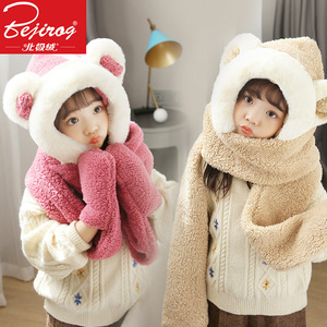 19元 包邮  Bejirog 北极绒 一体式围脖 帽子+围巾