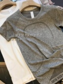 品牌清货折扣商场专柜撤柜女装 清仓纯色运动弹力瑜伽速干短袖 T恤