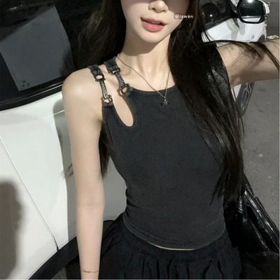 chao级推荐辣妹性感设计感小背心女夏外穿美式复古无袖高级感上衣