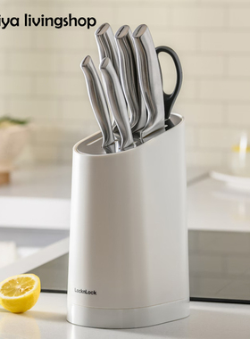 韩国直邮乐扣刀乳白色不锈钢304刀水果刀多功能刀剁肉可拆卸刀架