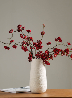 白色花瓶陶瓷花瓶摆件干花插花现代简约文艺客厅白色创意家居装饰