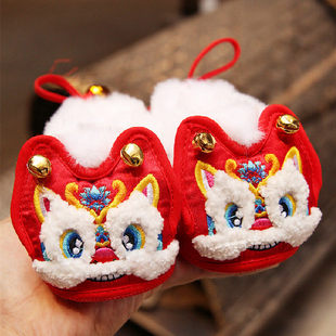 祥云龙虎头鞋婴幼儿手工民俗特色传统布老虎鞋袜男女宝宝拍照摄影