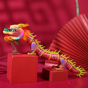 民俗特色手工艺品提线木偶龙提线龙玩具儿童礼物传统中秋扯线舞龙
