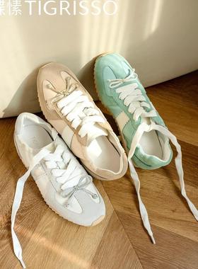 Tigrisso蹀愫2025春蹀愫芭蕾阿甘德训鞋增高白鞋运动鞋TA65133-50