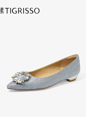 Tigrisso蹀愫2025秋蝶愫蝴蝶花园贝母提花浅口尖头单鞋TA65524-10