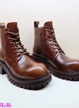 zsazsazsu莎莎苏2024秋增高中筒马丁靴女休闲户外短靴ZA54577-40