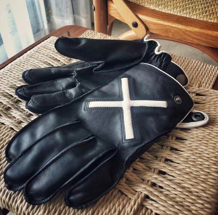 夏季复古真皮耐磨摩托车骑行防摔全指套 机车防风小牛皮手套四季