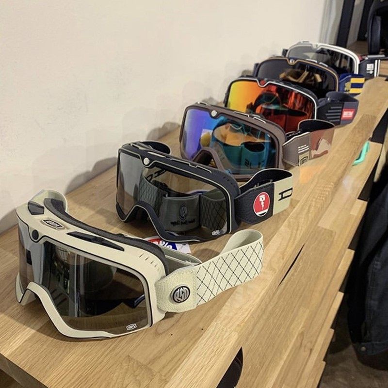 正品100%百分百复古摩托车半盔防风镜头盔护目镜山地越野风镜现货