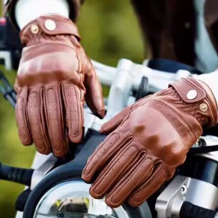 MR MOTOR复古机车手套摩托车加绒羊皮防摔防风骑士护具手套冬季