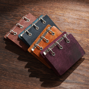 新款真皮A9迷你活页笔记本头层牛皮可替换内芯日记手账便携口袋本