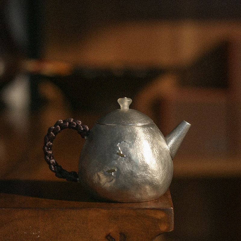 非遗省大师郑天泗监制 手工锤打锡壶 纯锡茶壶功夫茶具泡茶壶小号