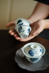景德镇云由山坊白菜盖碗主人杯品杯功夫茶具