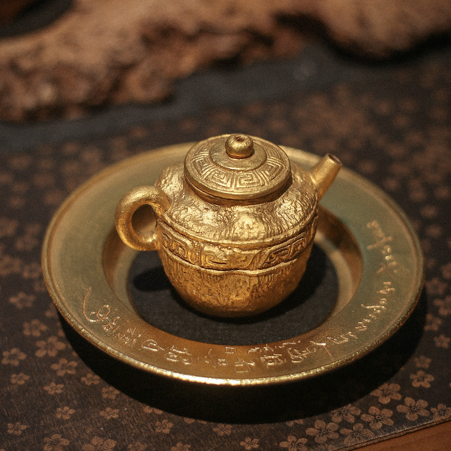 半斋手工手拉胚真金上釉金彩釉系列功夫茶具茶壶壶承小号泡茶器