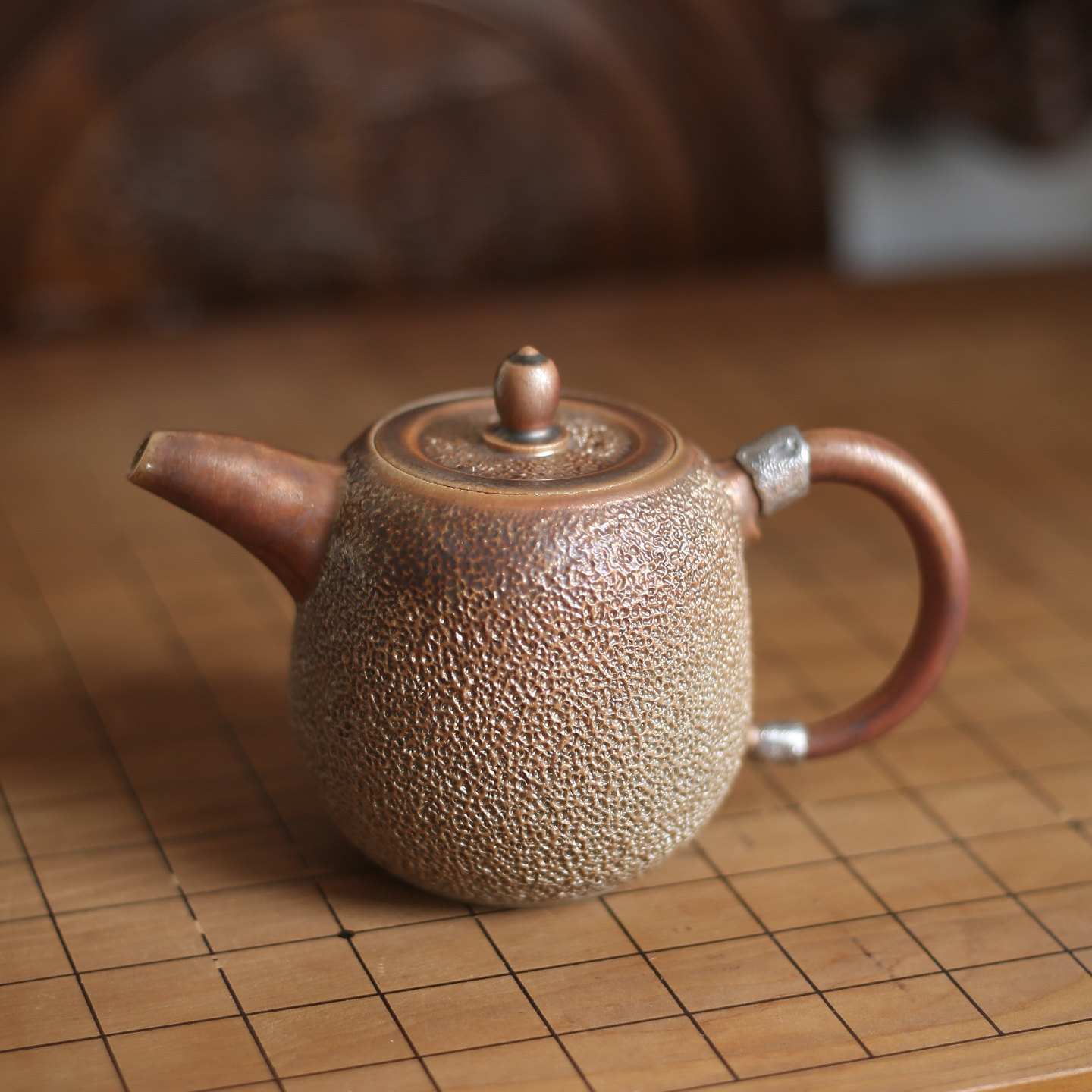 台湾吴金维柴烧冰烟壶柴窑茶壶