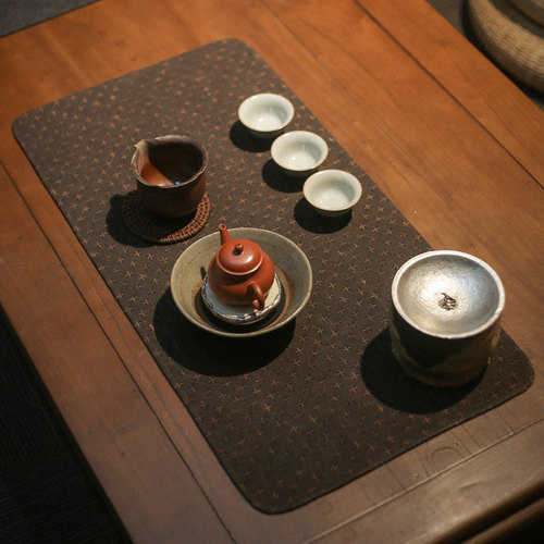 一九茶舍香云纱茶垫茶铺桌旗干泡垫茶席设计功夫茶具配件茶道零配