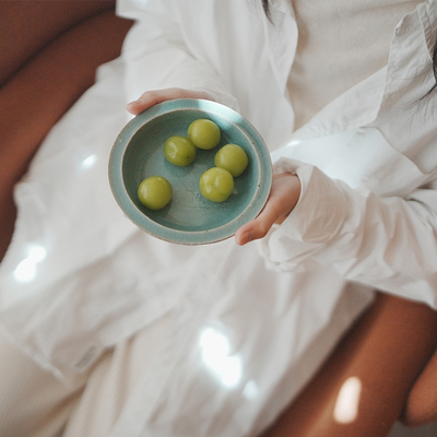 枕石向野青韵高丽刻花慕古承盘