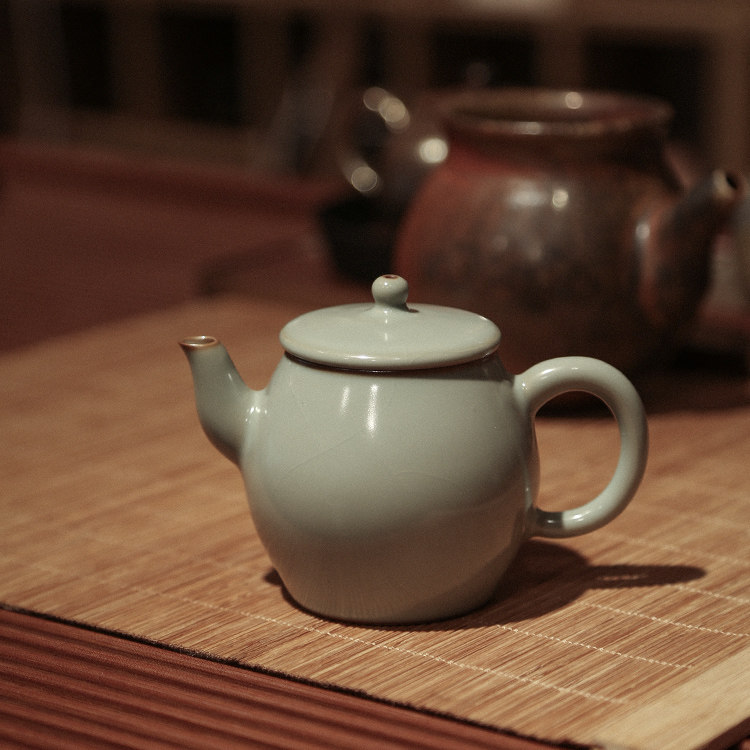 谢小金官窑雨露壶汝瓷茶壶陶瓷开片汝窑功夫茶具泡茶壶小号家用