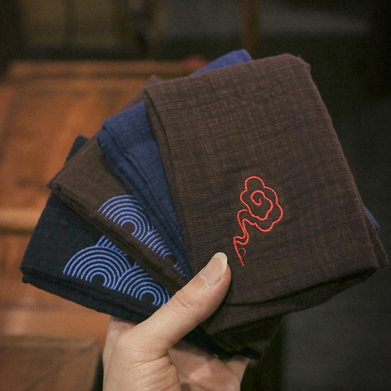 日式手工刺绣祥云棉麻茶巾吸水茶巾布桌布功夫茶具配件茶道零配,餐饮具,茶道/零配,淘宝优惠券,粉丝福利购,淘宝优惠卷