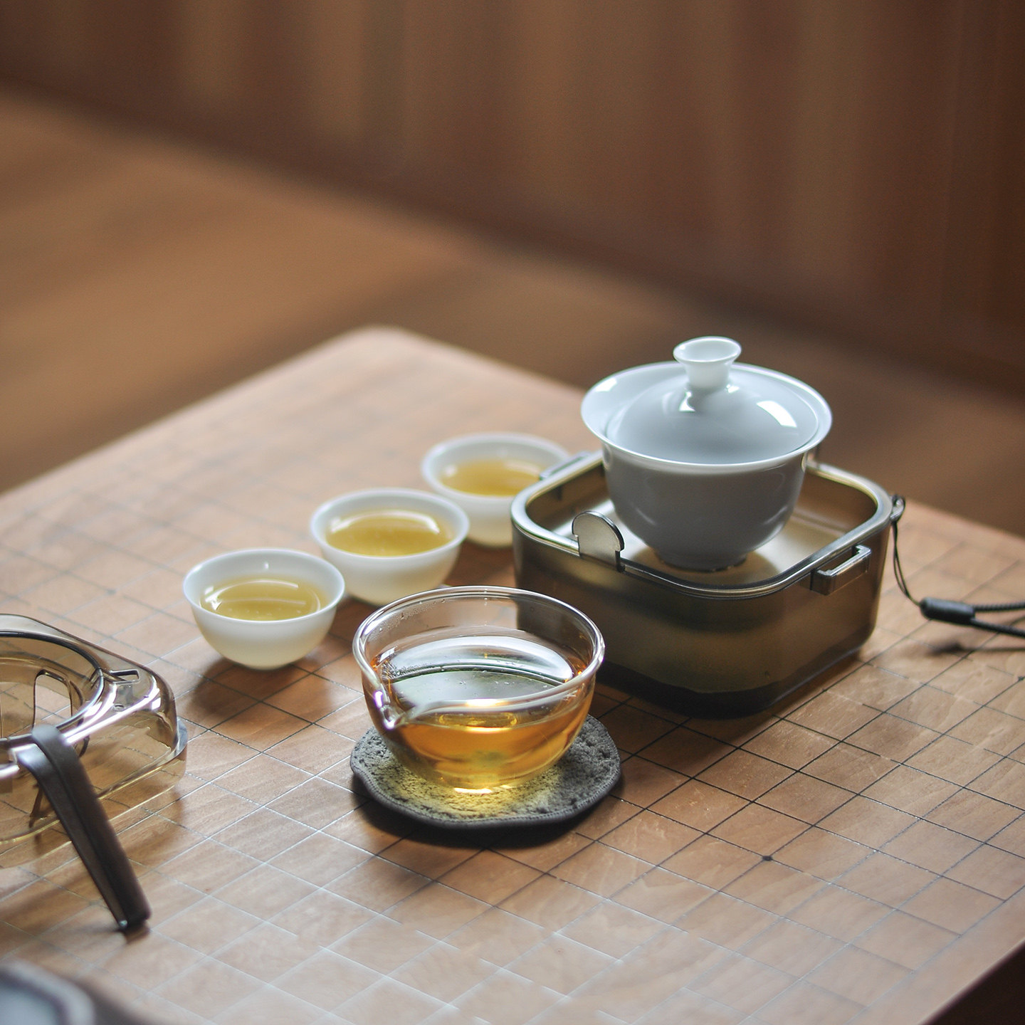 白瓷便携旅行茶具盖碗套装图片