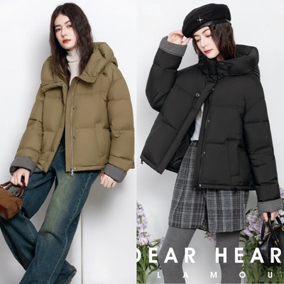 2025新款羽绒服半九成品F672女士时尚休闲短款宽松李衣壳翻新加工