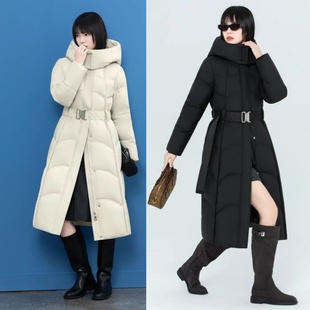 2025款女式中长款羽绒服九成品倪X909半成品衣皮定制翻新加厚加工