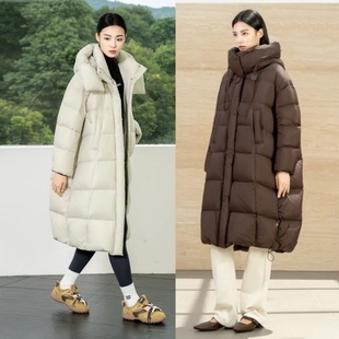2025新款羽绒服半九成品6827女士宽松休闲中长款乔衣壳皮翻新加工
