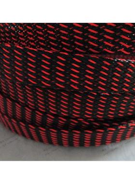 蛇皮网套 尼龙避震网 伸缩编制网 尼龙编制网 红黑色16-24MM通用