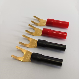 接音箱喇叭用 进口高品质镀金纯铜接线叉头 Y插头 U插U型接线端子