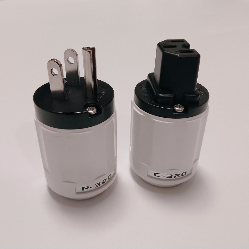 欧亚德320电源插头插尾镀佬美标国标发烧电源头音响插头公插母插