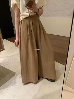 hers10066慵懒风裤子女春季 简约潮百搭宽松垂感直筒休闲阔腿卫裤