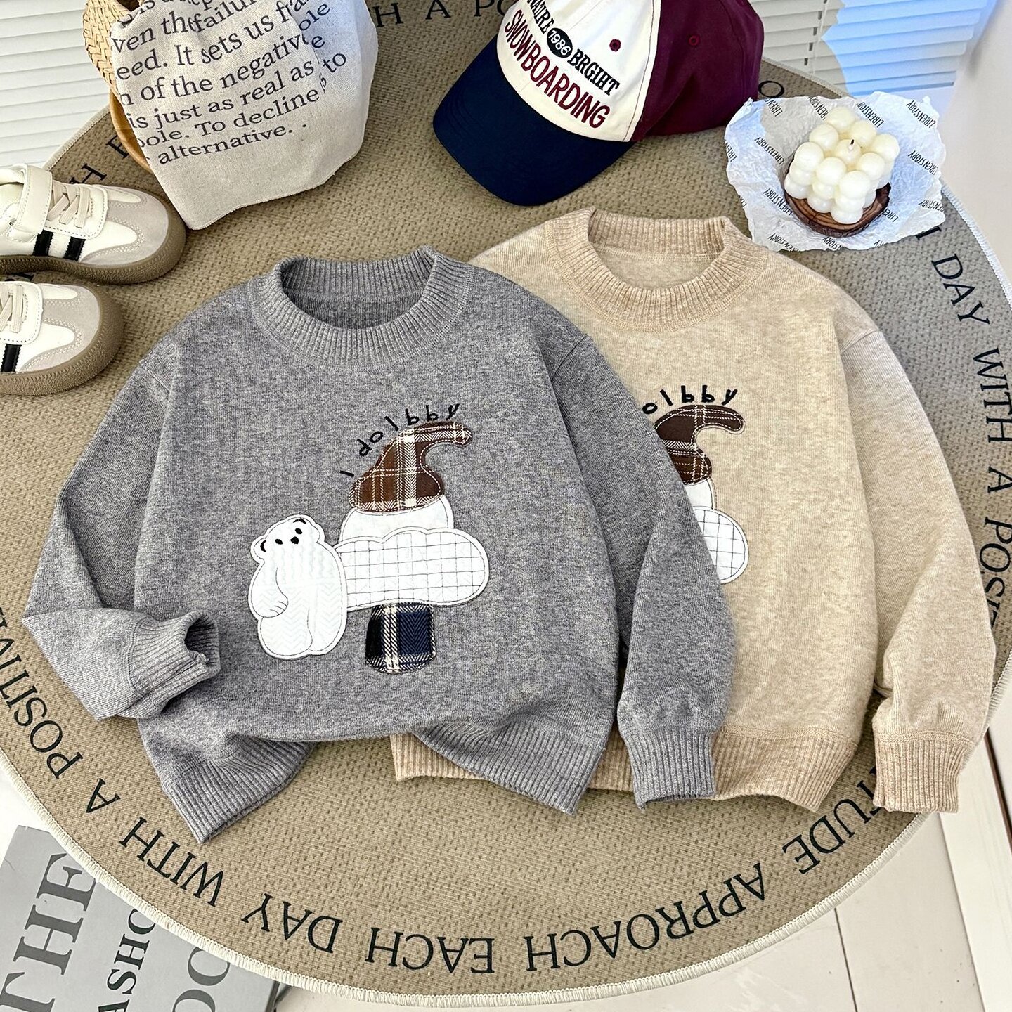 2026秋季儿童圣诞毛衣卡通麋鹿男女孩毛衣 时尚保暖冬装厚毛衣