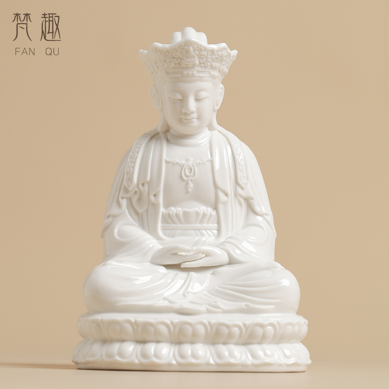 毗卢观音菩萨普陀山普济寺毗卢冠观音陶瓷工艺品德化白瓷佛像雕塑