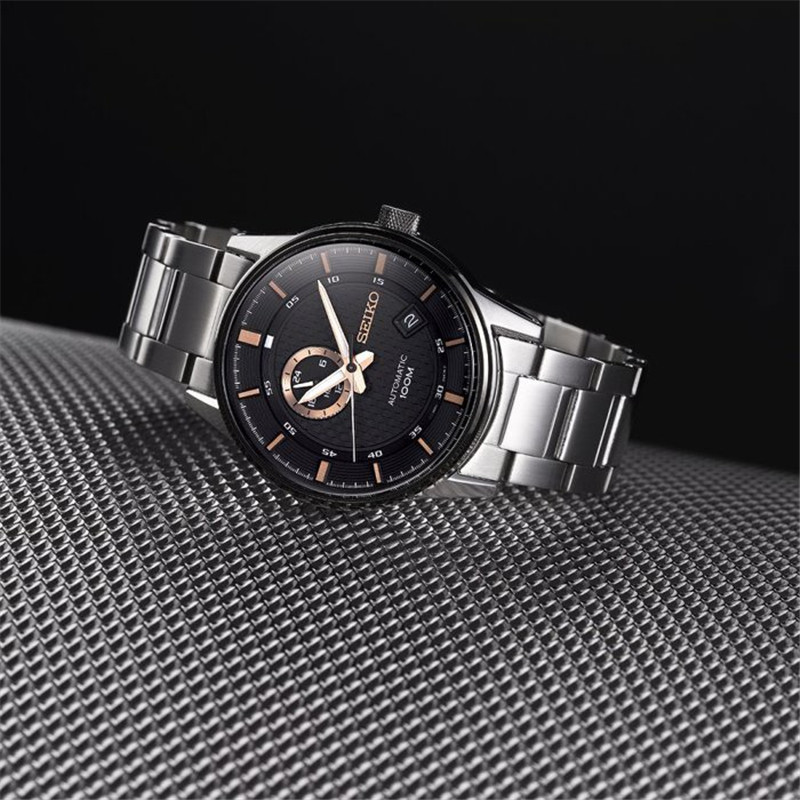 正品代购精工Seiko Neo自动机械黑色表盘夜光防水男手表SSA381K1
